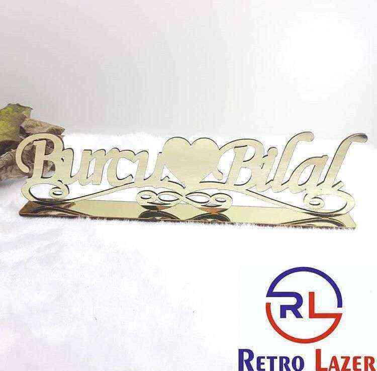30x10 Cm Pleksi Osmanli Isimlik Masa Ustu Isim Ayna Isimlik Soz Nisan Retro Lazer Tasarim Dekoratif Ozel Tasarimlar